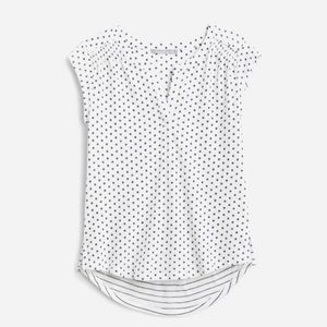 Daniel Rainn - Abrienne Split Neck Cap Sleeve Linen Blend Knit Top